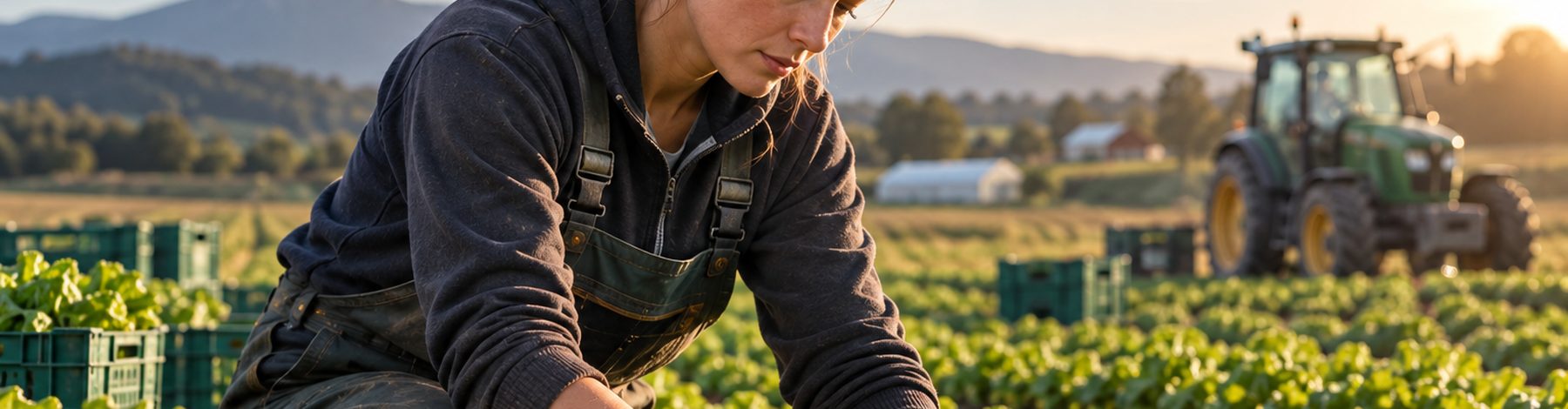 Ouvriers agricoles européens à la récolte dans une exploitation française